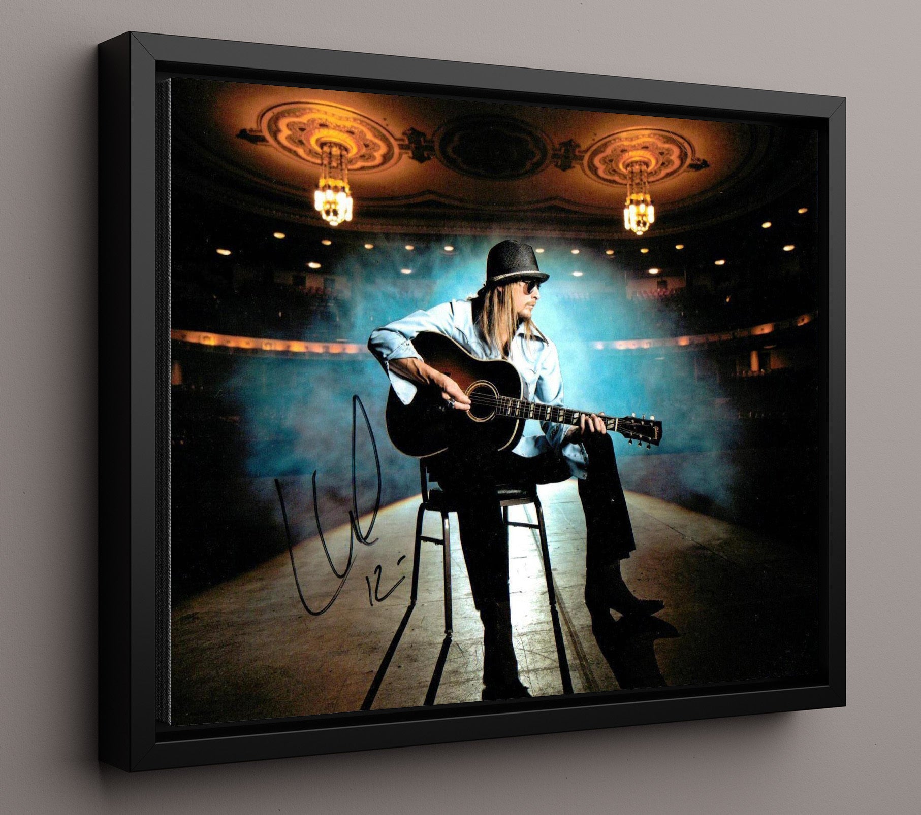 Kid Rock - American Rock Performance Energy - Vintage Music Wall Art - 16x20 Framed Canvas music decor