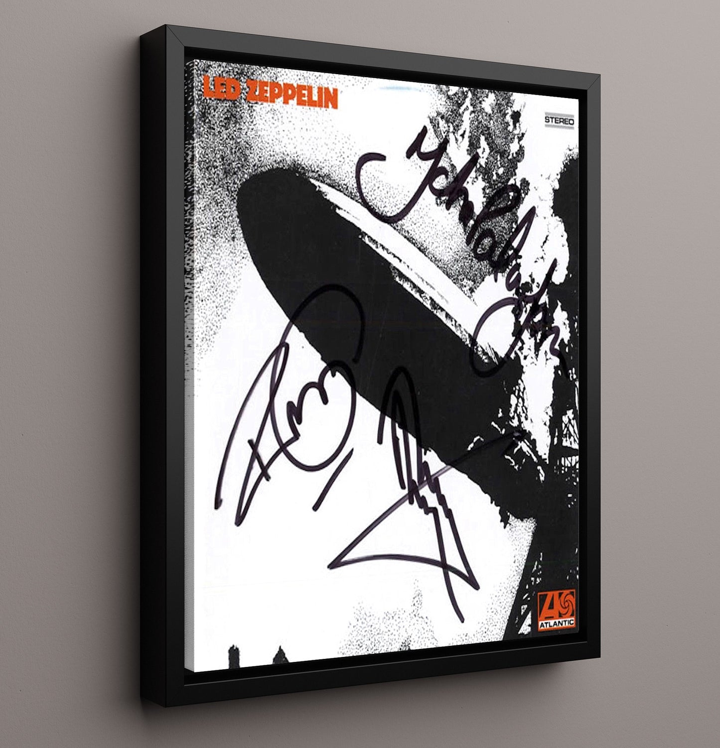 Led Zeppelin - Debut Album Cover with S Music Wall Art 16x20 Framed Canvas wall art print – Music decor