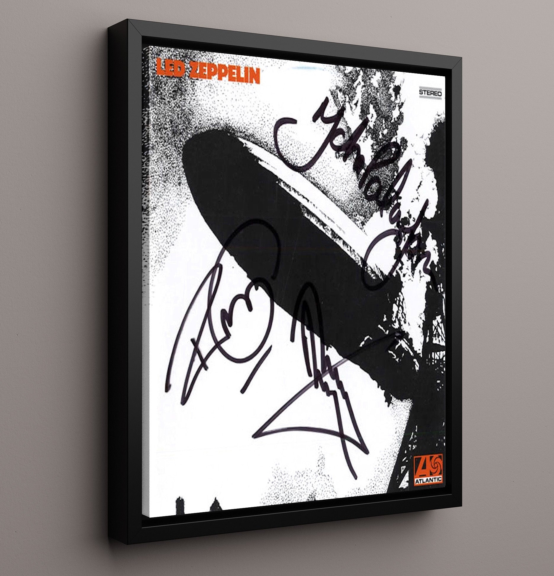 Led Zeppelin - Debut Album Cover with S Music Wall Art 16x20 Framed Canvas wall art print – Music decor
