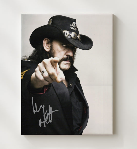 Lemmy Kilmister - Pointing Forward Black Hat Photo 16x20 Gallery Frame vintage music wall art