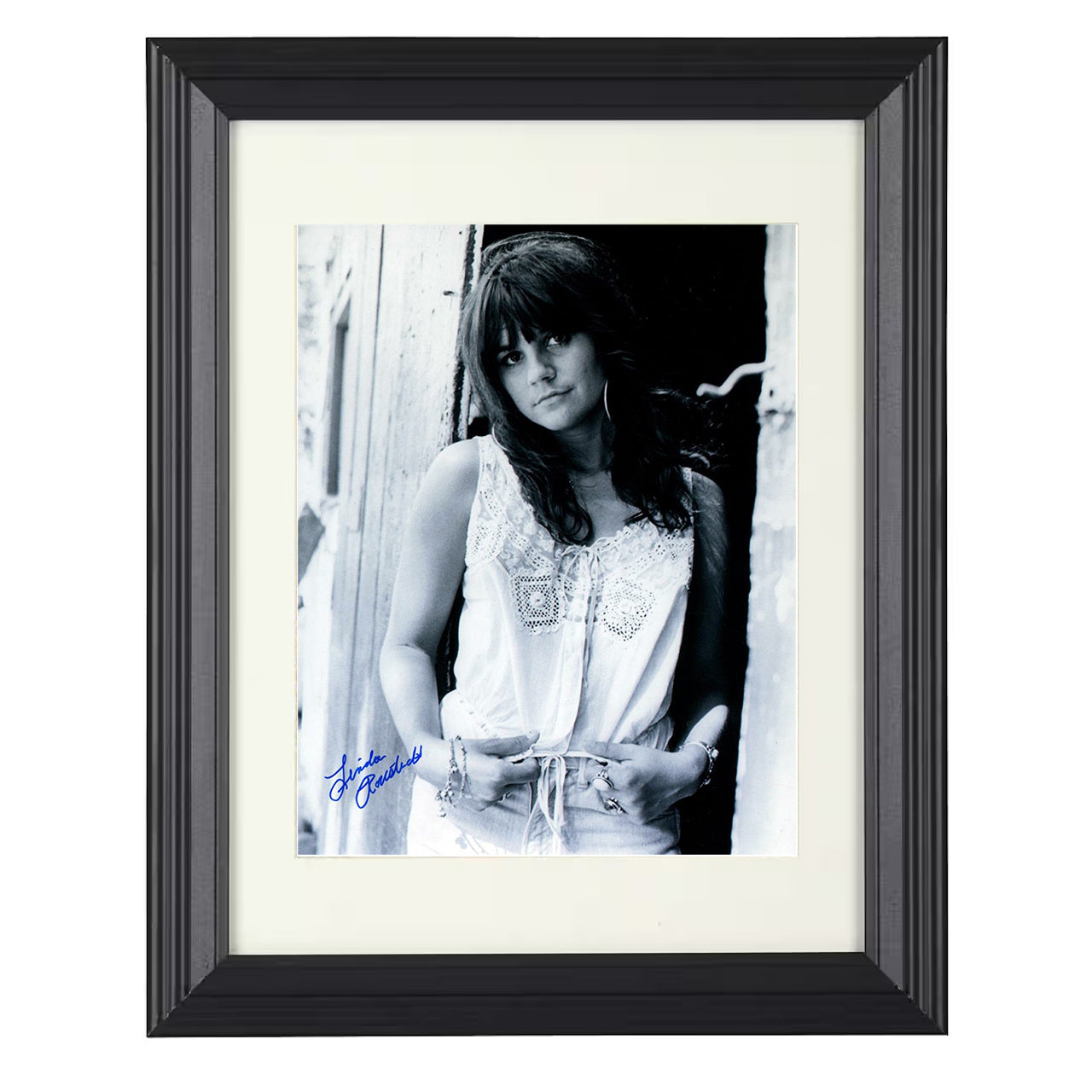 Linda Ronstadt – Young Promo Image Image – 8x10 black beveled framed music wall art