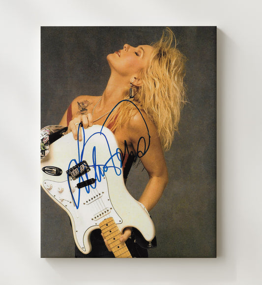 Lita Ford - Holding White Electric Guitar Glam Photo 16x20 Gallery Frame vintage music wall art