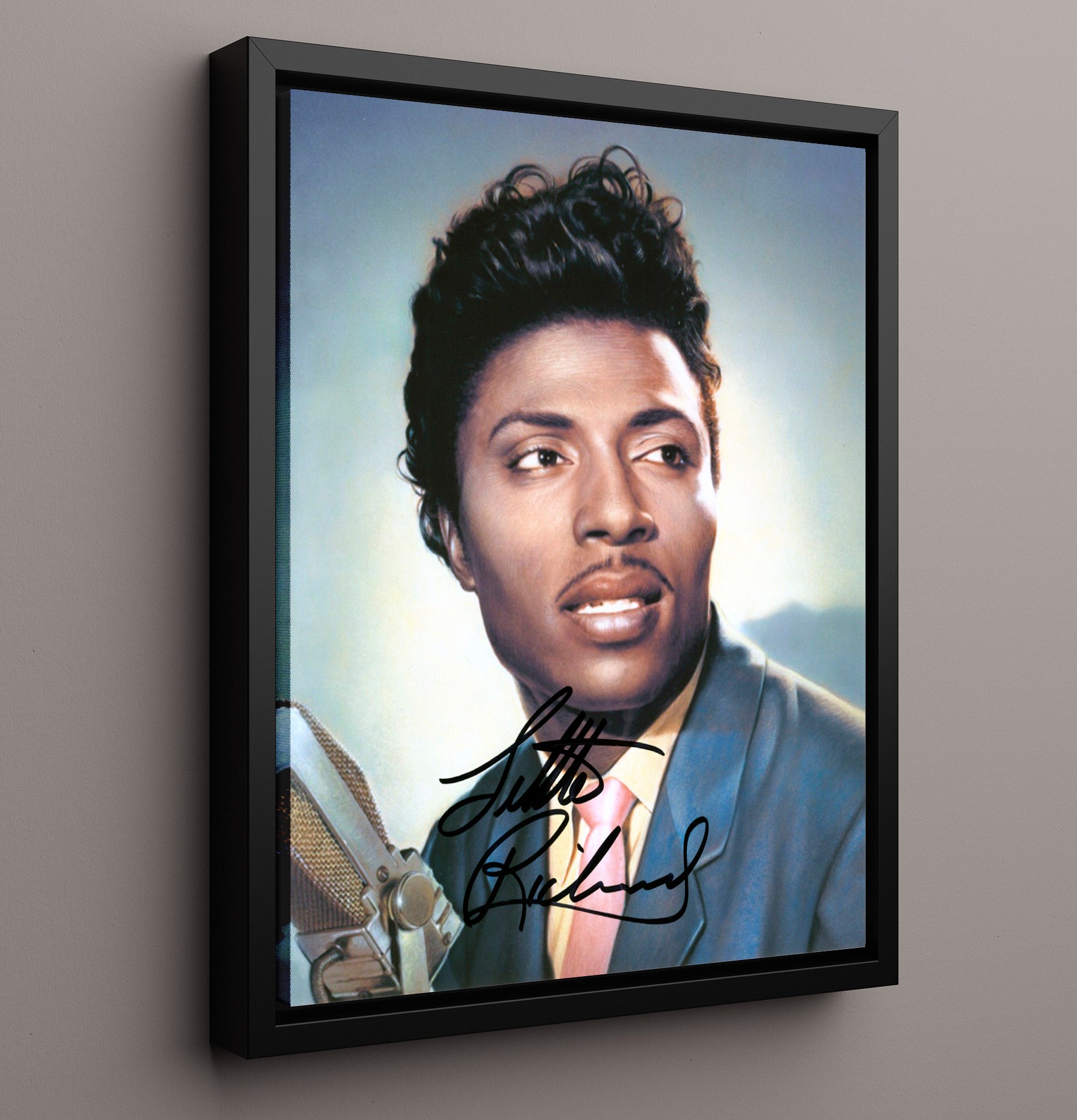 Little Richard - Tutti Frutti Smile - Vintage Music Wall Art - 16x20 Framed Canvas music decor