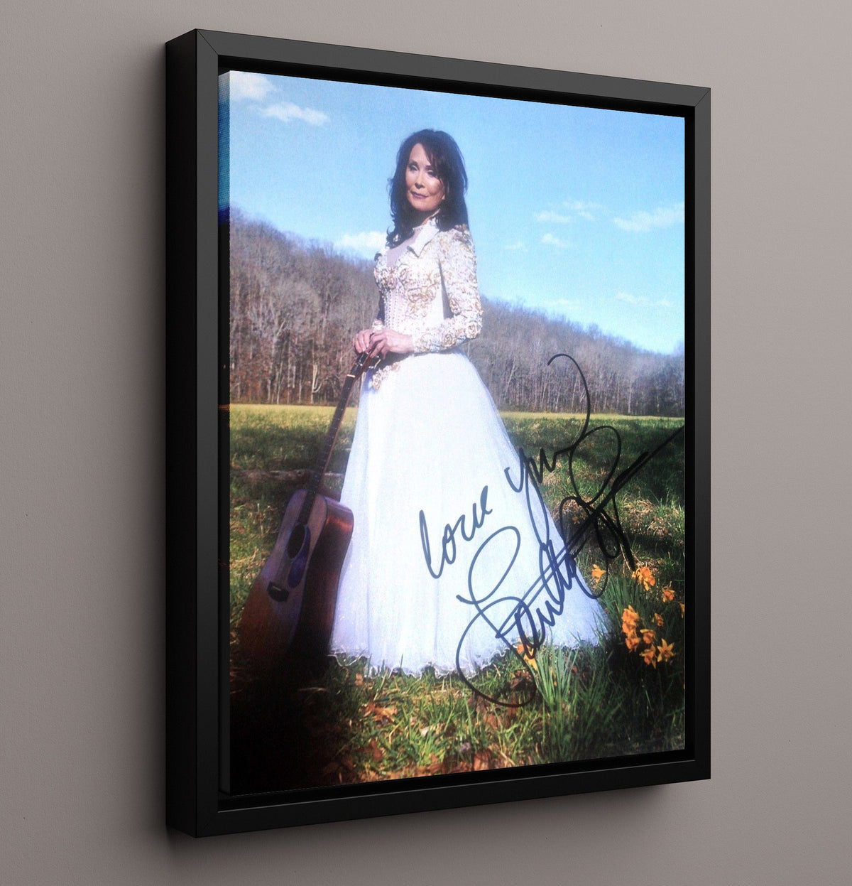 Loretta Lynn - Country Singer In White Dress Field Photo 8x10 Unframed Print vintage music wall art
