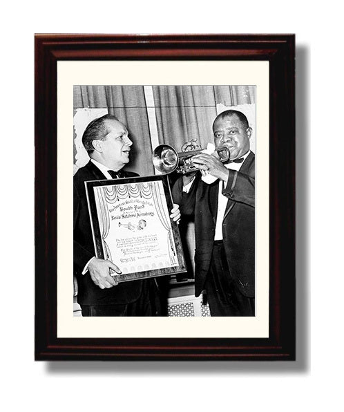 Louis Armstrong - Honored with a Blast Music Wall Art 8x10 Beveled Frame wall art print – Music decor