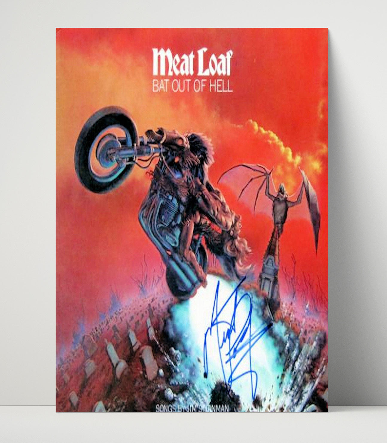 Meat Loaf - Bat Out of Hell Album Cover Motorcycle Artwork Music Wall Art 16x20 Unframed Print wall art print – Music decor