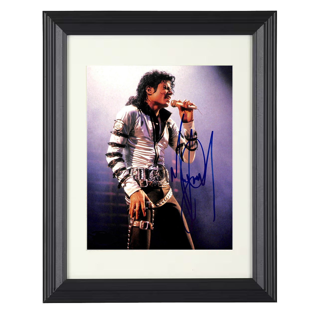 Michael Jackson – Live Microphone Performance – 8x10 black beveled framed music wall art