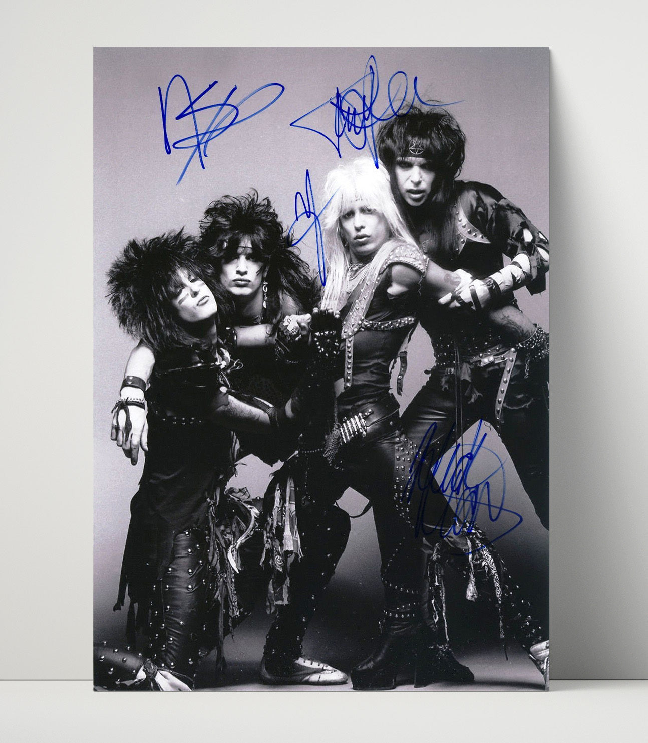Motley Crue - Vince Neil Ensemble Cast Black-and-White Group Image Music Wall Art 16x20 Unframed Print wall art print – Music decor