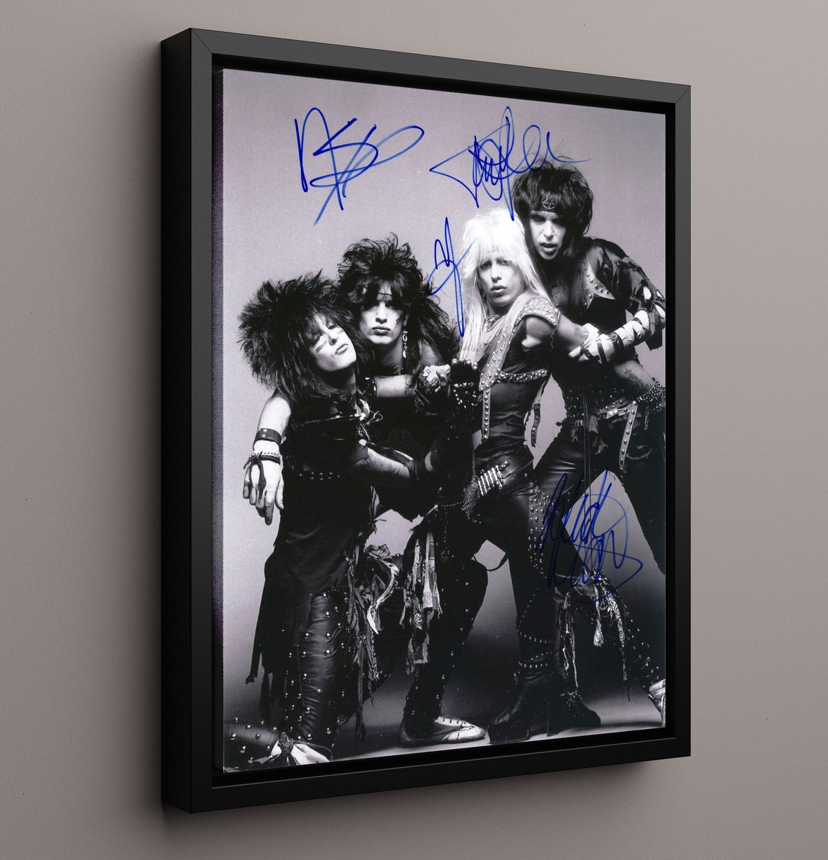 Motley Crue - Vince Neil Ensemble Cast Black-and-White Group Image 8x10 Unframed Print vintage music wall art
