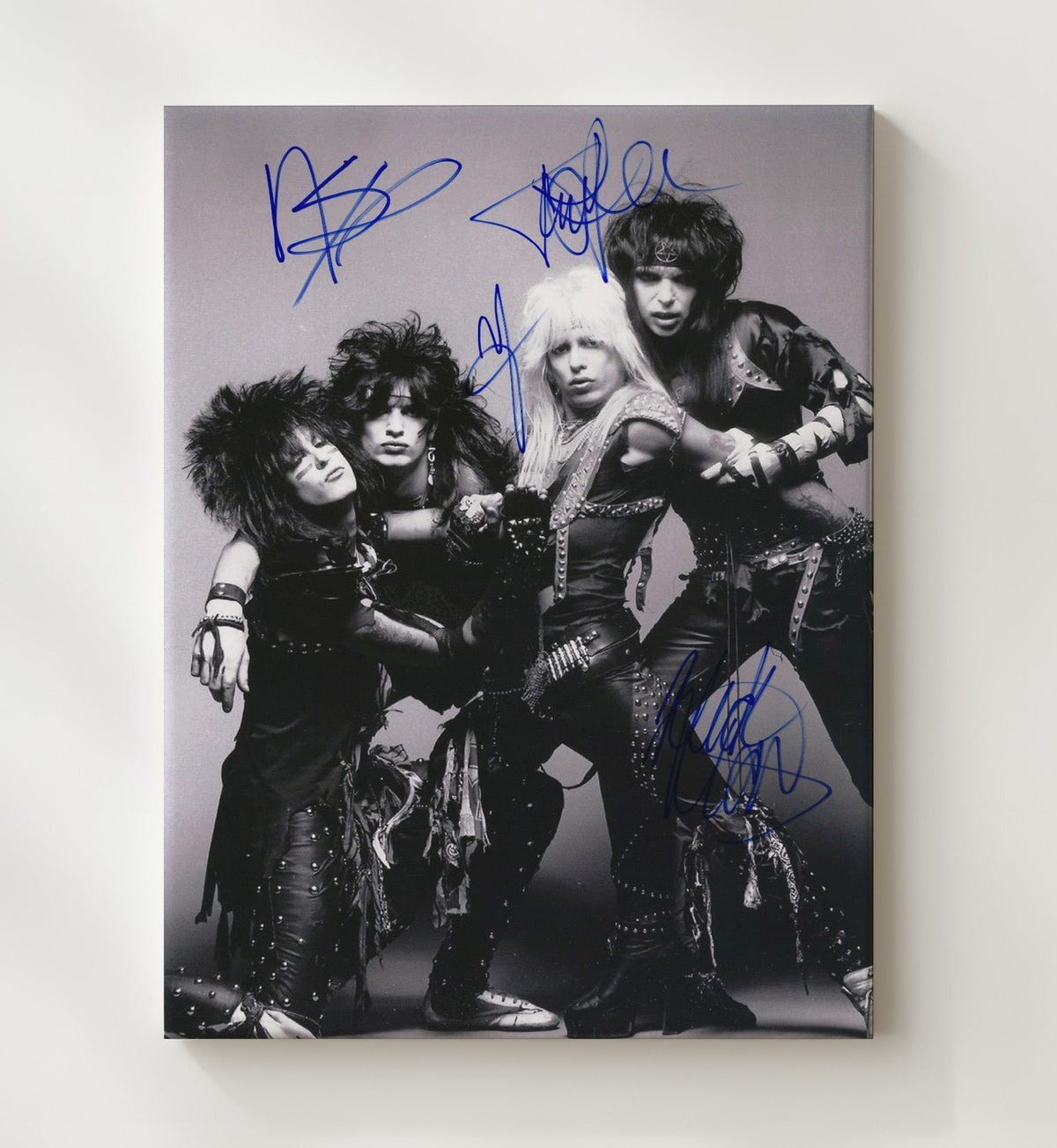 Motley Crue - Vince Neil Ensemble Cast Black-and-White Group Image 16x20 Gallery Frame vintage music wall art