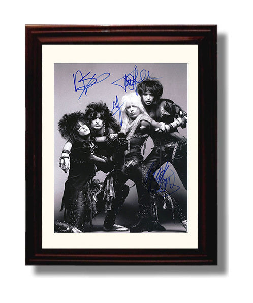Motley Crue - Vince Neil Ensemble Cast Black-and-White Group Image Music Wall Art 8x10 Beveled Frame wall art print – Music decor