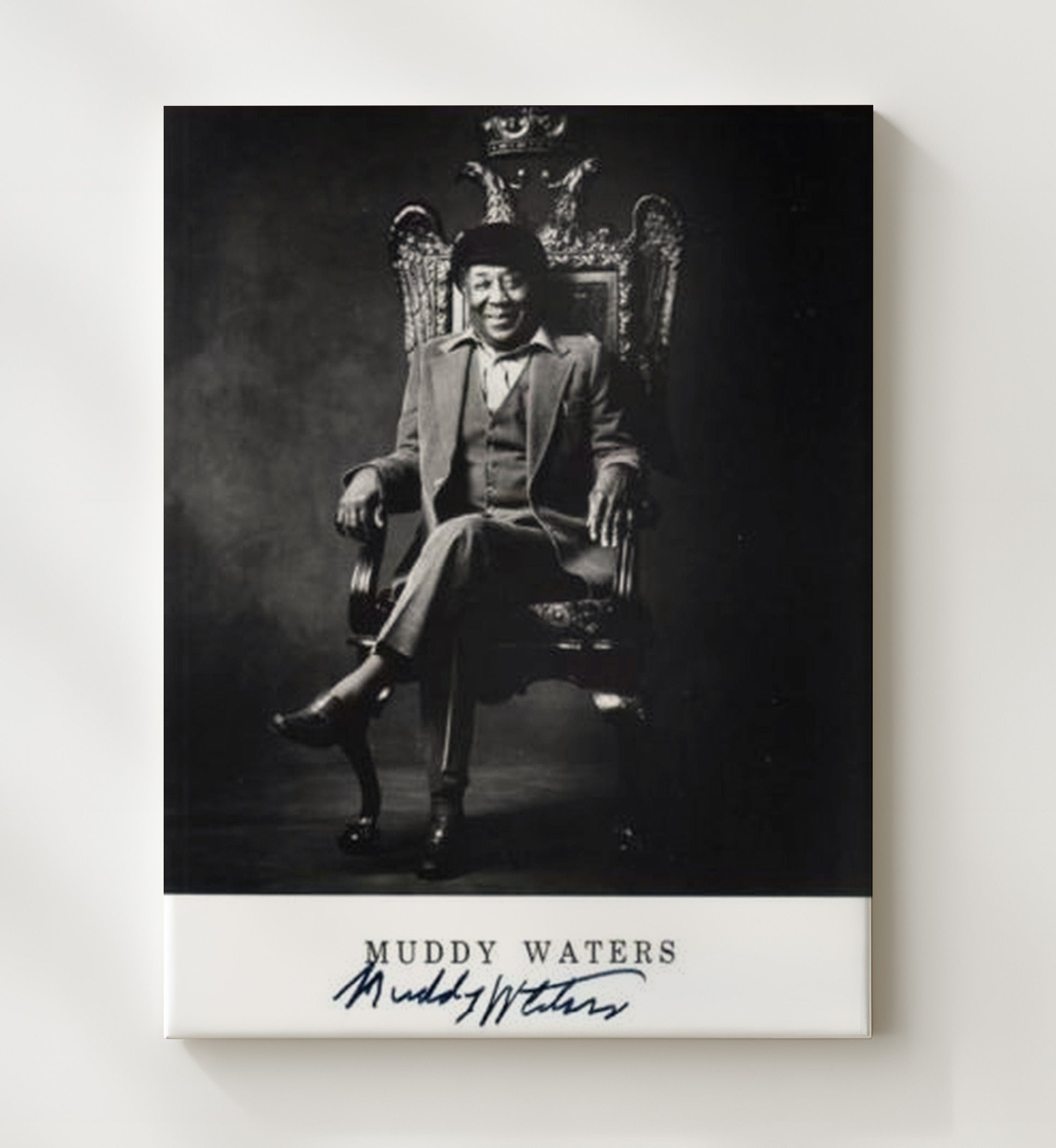 Muddy Waters - Blues Throne Music Wall Art 20x24 Canvas wall art print – Music decor