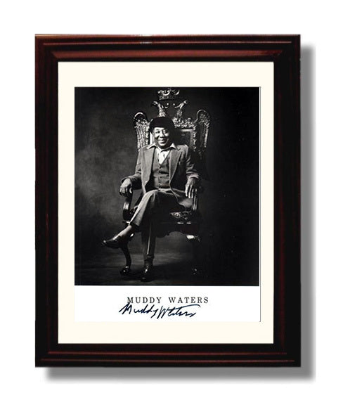 Muddy Waters - Blues Throne Music Wall Art 8x10 Beveled Frame wall art print – Music decor