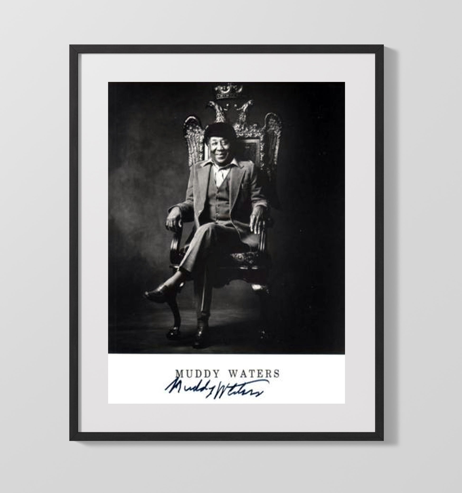 Muddy Waters - Blues Throne - Vintage Music Wall Art - 16x20 Gallery Frame music decor