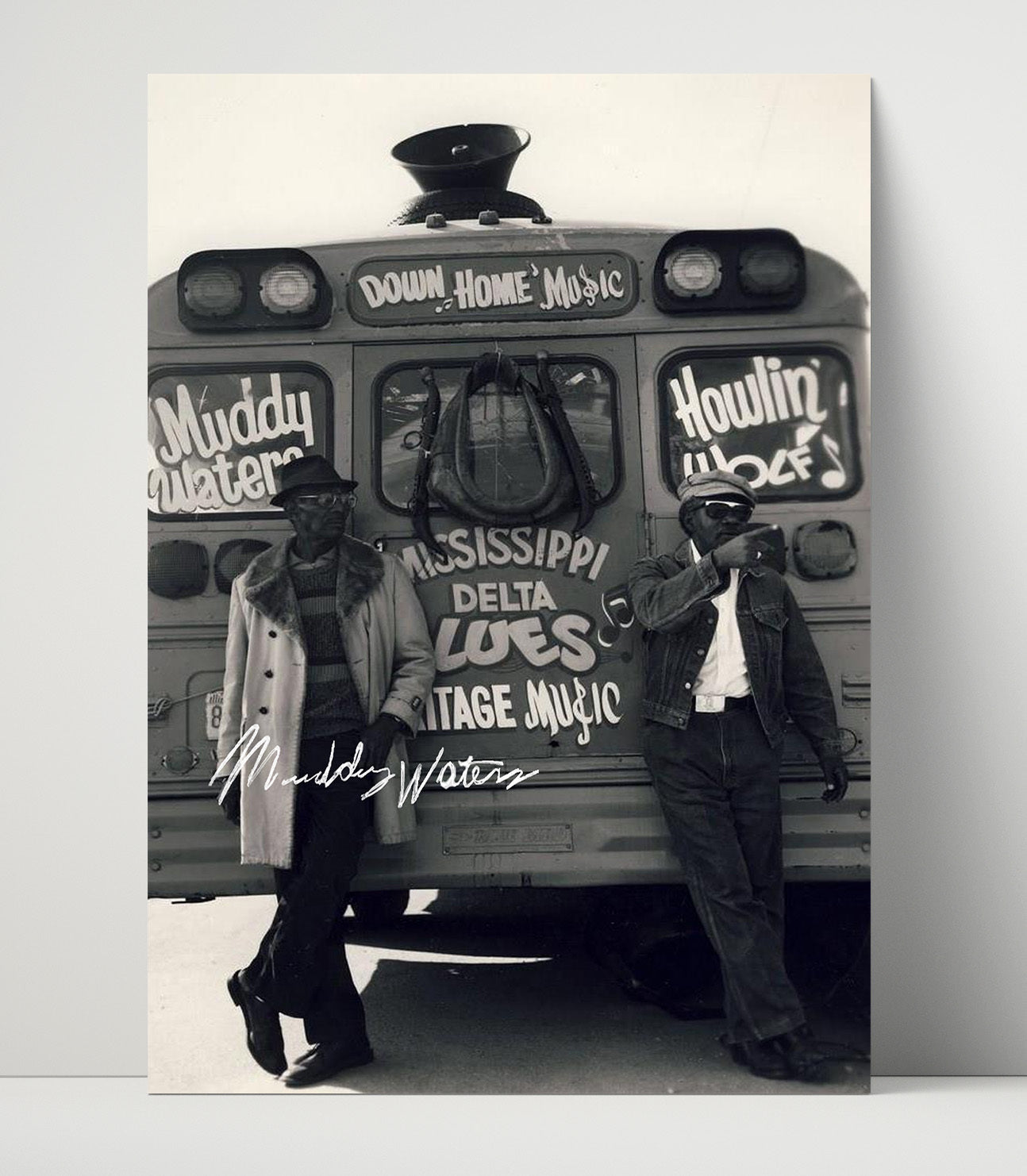 Muddy Waters and Howlin Wolf - Blues Bus Kings Music Wall Art 16x20 Unframed Print wall art print – Music decor