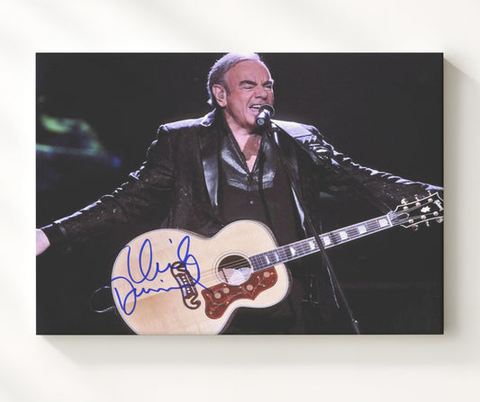 Neil Diamond - Live Performance Acoustic Guitar 16x20 Gallery Frame vintage music wall art