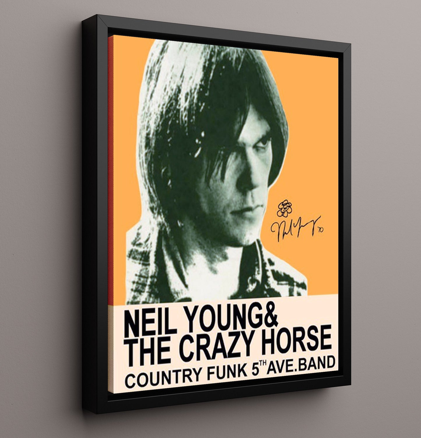 Neil Young - Country Funk Promo Artwork - Vintage Music Wall Art - 16x20 Framed Canvas music decor