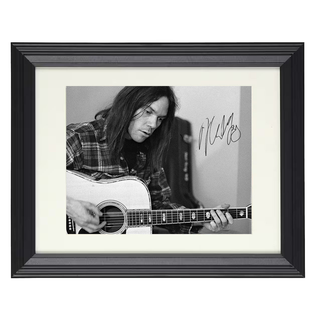 Neil Young – Heart of Gold Strings – 8x10 black beveled framed music wall art
