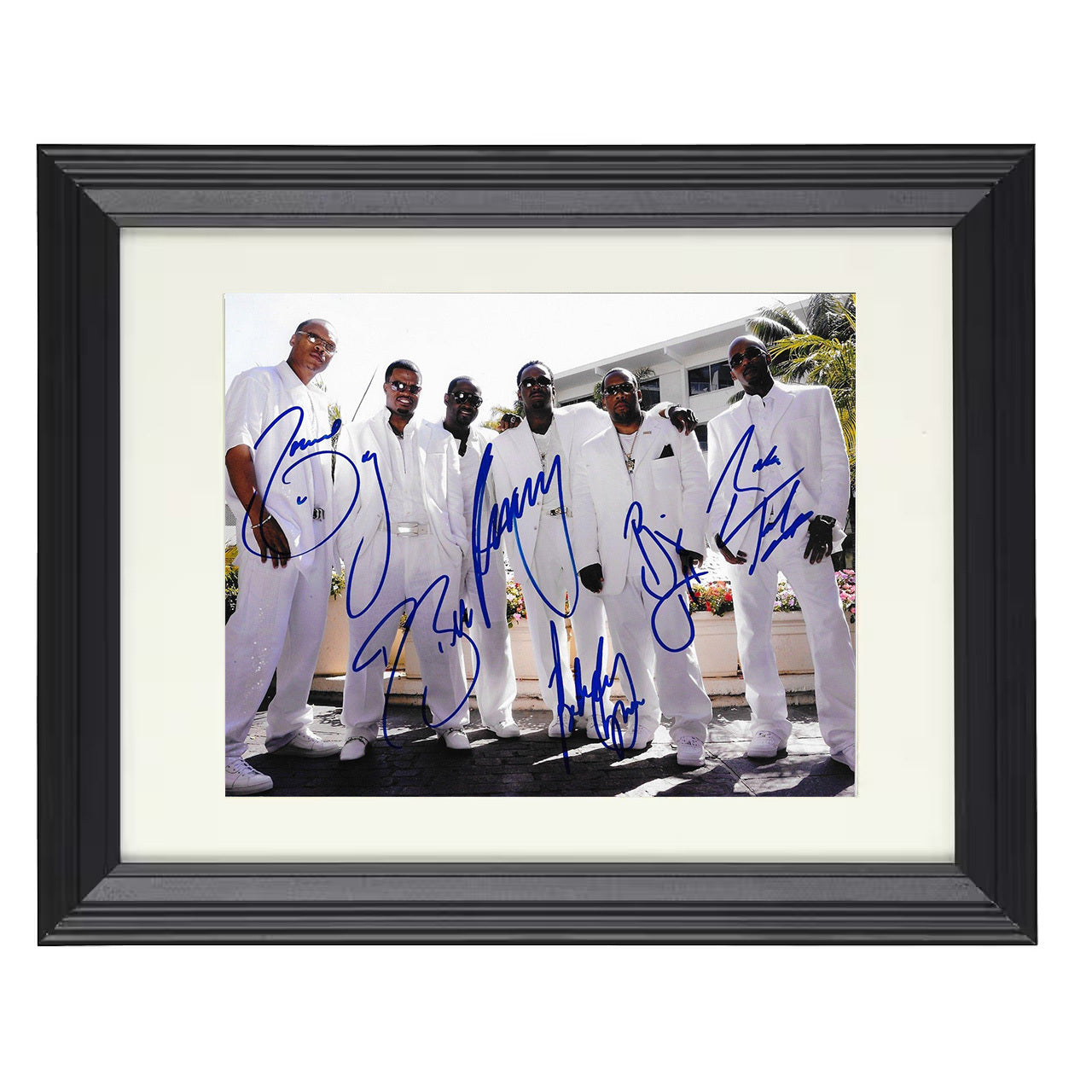New Release – Classic RnB Group All White Styling – 8x10 black beveled framed music wall art