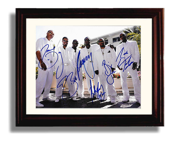 New Edition - Classic RnB Group All White Styling - Vintage Music Wall Art - 8x10 Beveled Frame music decor
