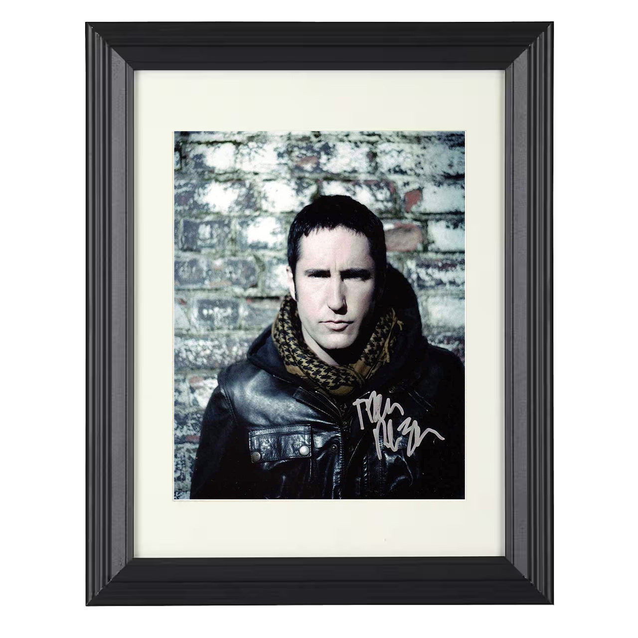 Nine Inch Nails – Trent Reznor Leather Jacket Image – 8x10 black beveled framed music wall art