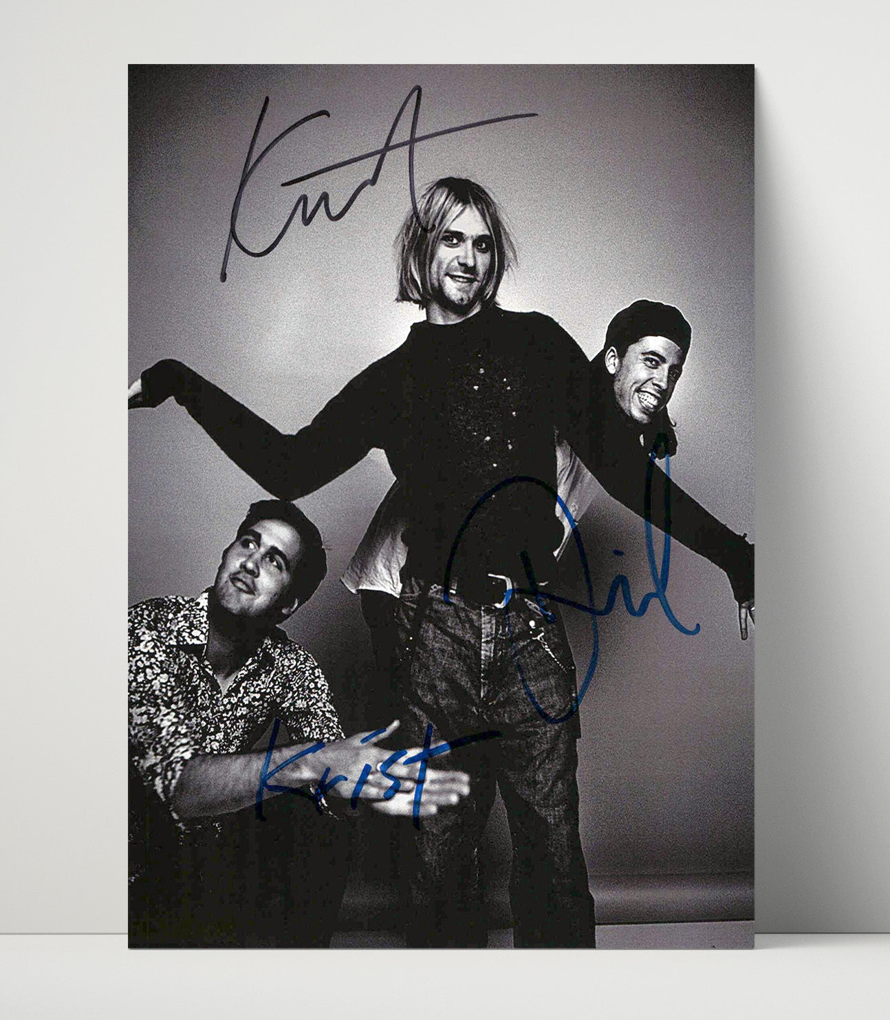 Nirvana - Kurt Cobain Ensemble Cast Playful Studio Group Music Wall Art 16x20 Unframed Print wall art print – Music decor