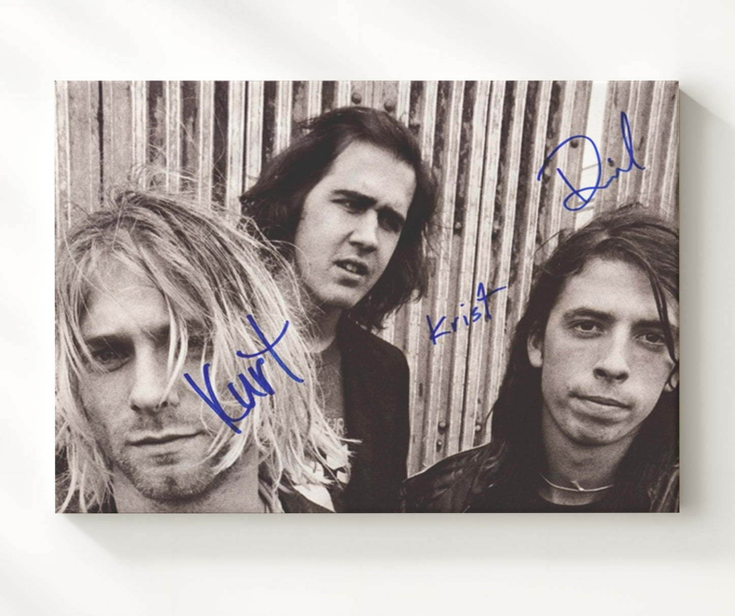 Nirvana - Kurt Cobain and Krist Novoselic and Dave Grohl Grunge Portrait - Vintage Music Wall Art - 20x24 Canvas music decor