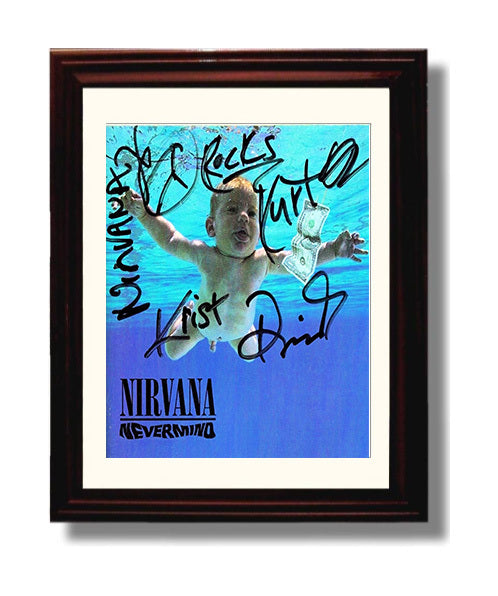 Nirvana - Nevermind Cover Artwork Music Wall Art 8x10 Beveled Frame wall art print – Music decor
