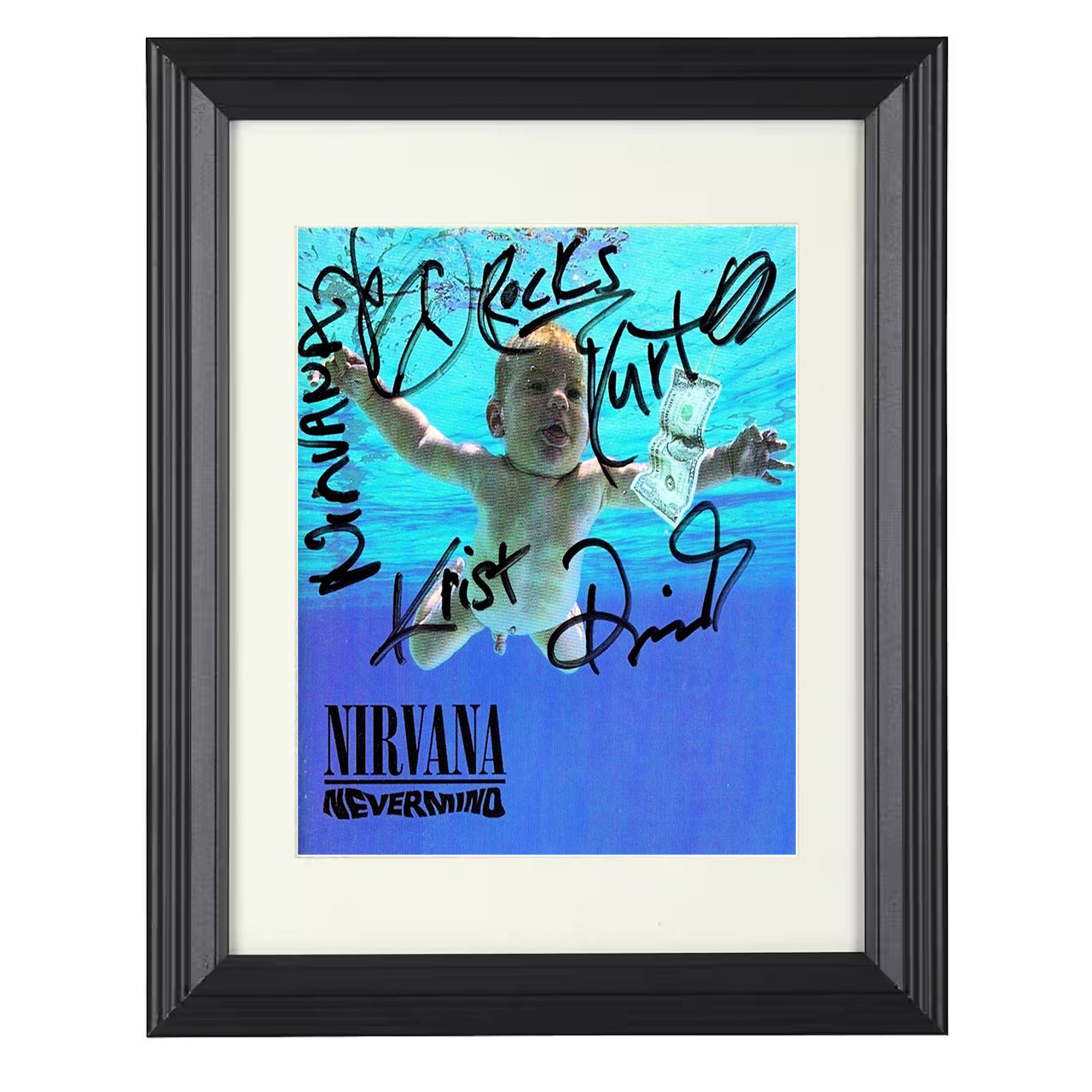 Nirvana – Nevermind Artwork Artwork – 8x10 black beveled framed music wall art