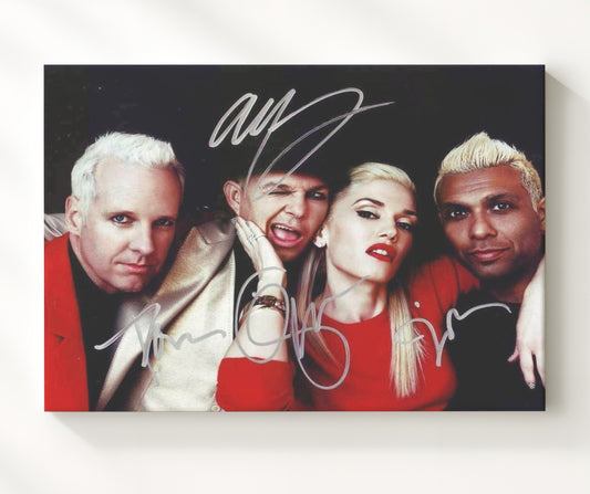 No Doubt - Gwen Stefani and Band Studio Photo Red Theme 16x20 Gallery Frame vintage music wall art