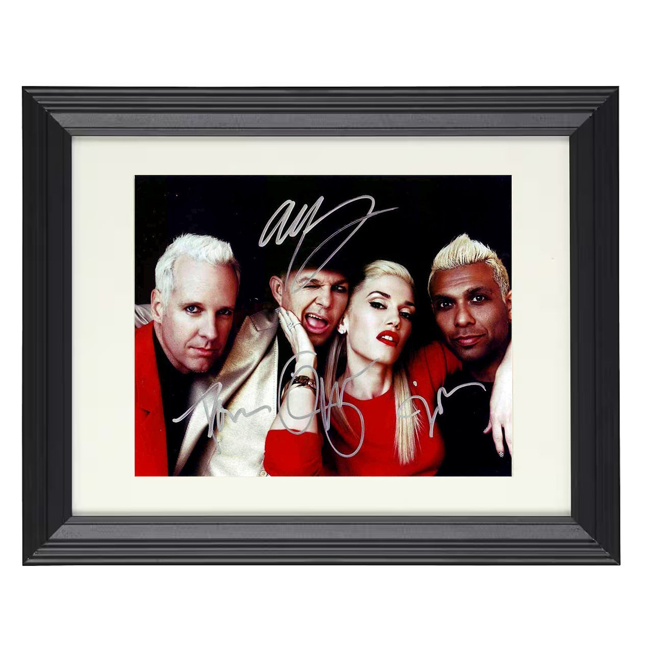 No Doubt – Gwen Stefani and Band Promo Image Red Theme – 8x10 black beveled framed music wall art