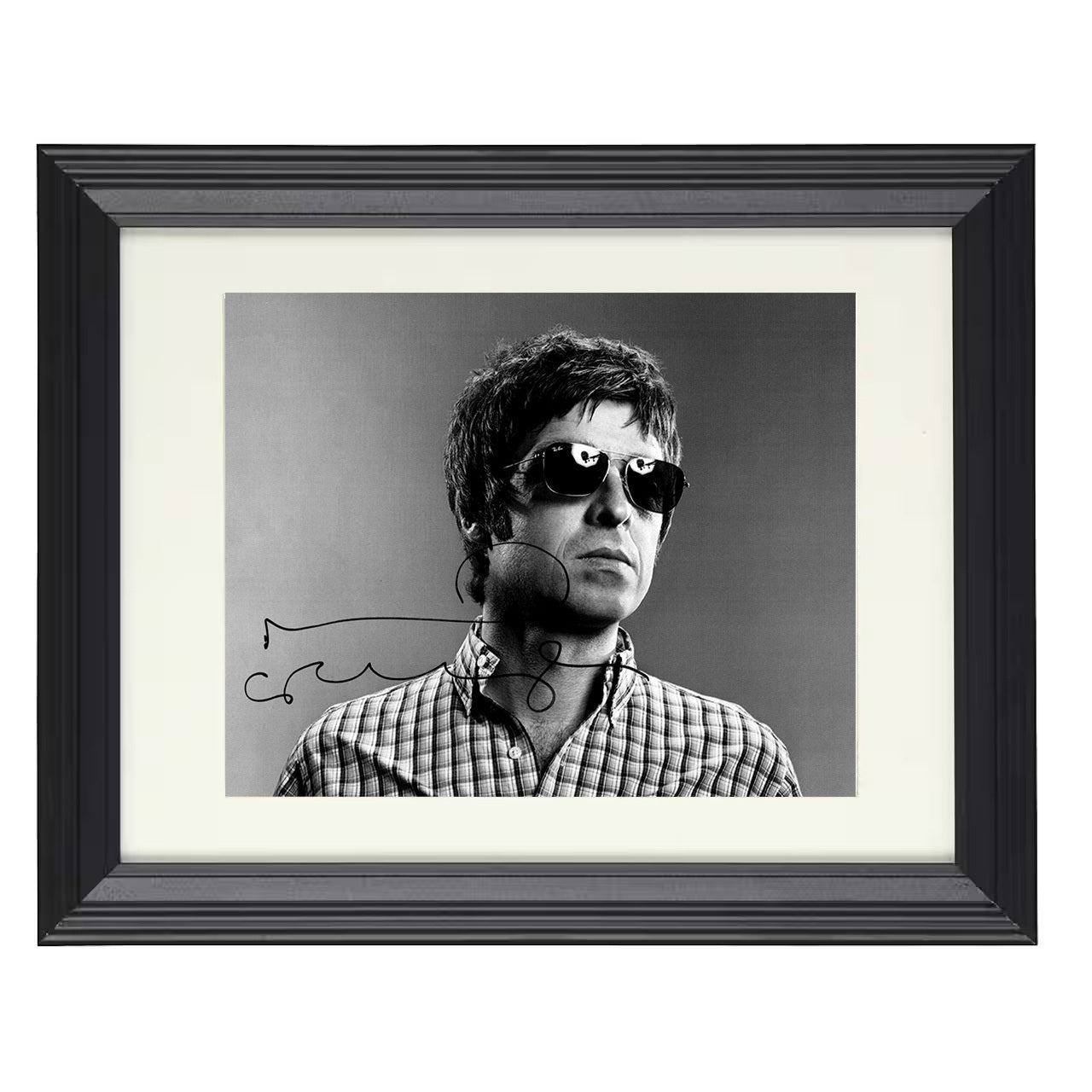Noel Gallagher – Cool Britannia Shades – 8x10 black beveled framed music wall art