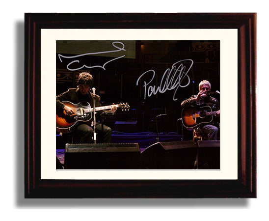 Noel Gallagher and Paul Weller - Acoustic Stage Set - Vintage Music Wall Art - 8x10 Beveled Frame music decor