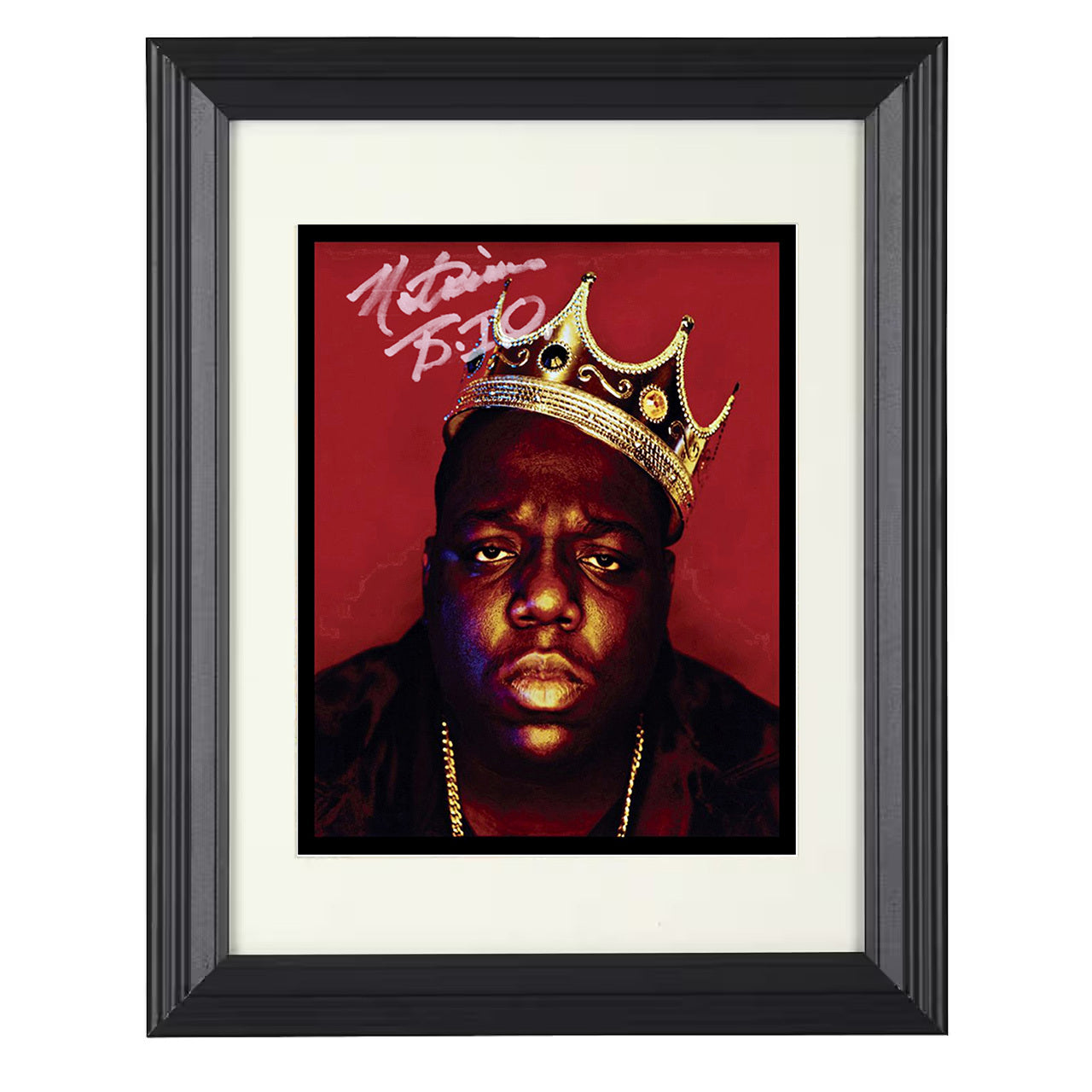Notorious BIG – Crowned King Image – 8x10 black beveled framed music wall art