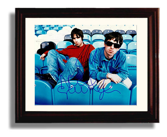 Oasis - Liam Gallagher and Noel Gallagher Stadium Seats Portrait - Vintage Music Wall Art - 8x10 Beveled Frame music decor