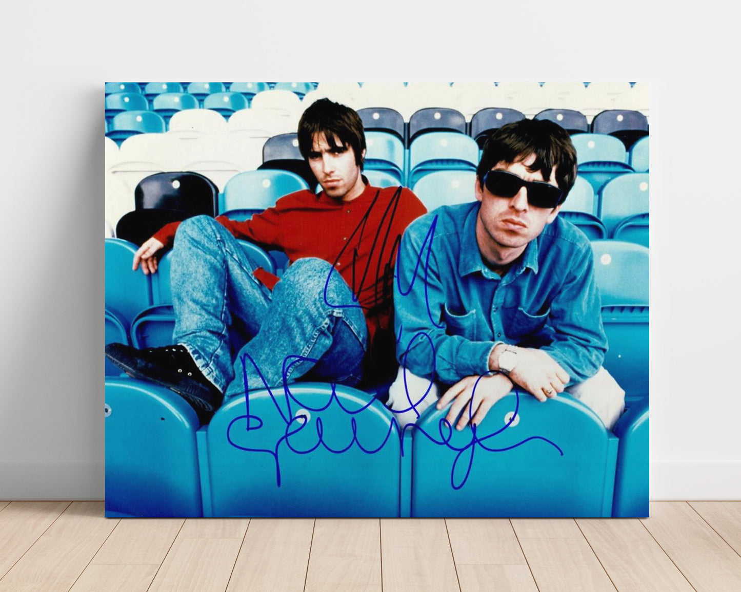 Oasis - Liam Gallagher and Noel Gallagher Stadium Seats Portrait - Vintage Music Wall Art - 16x20 Unframed Print music decor