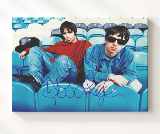 Oasis - Liam Gallagher and Noel Gallagher Stadium Seats Photo 16x20 Gallery Frame vintage music wall art