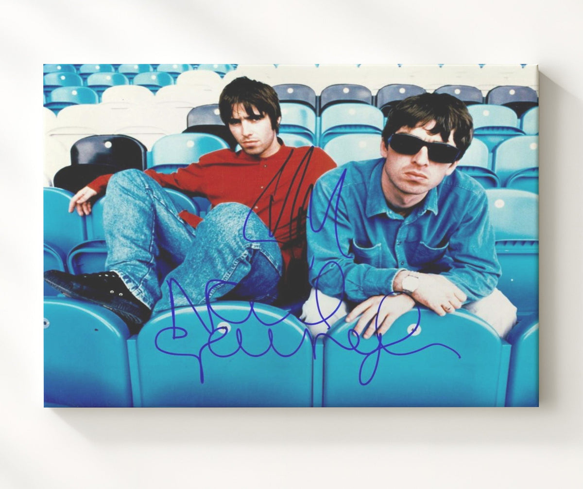 Oasis - Liam Gallagher and Noel Gallagher Stadium Seats Photo 16x20 Gallery Frame vintage music wall art