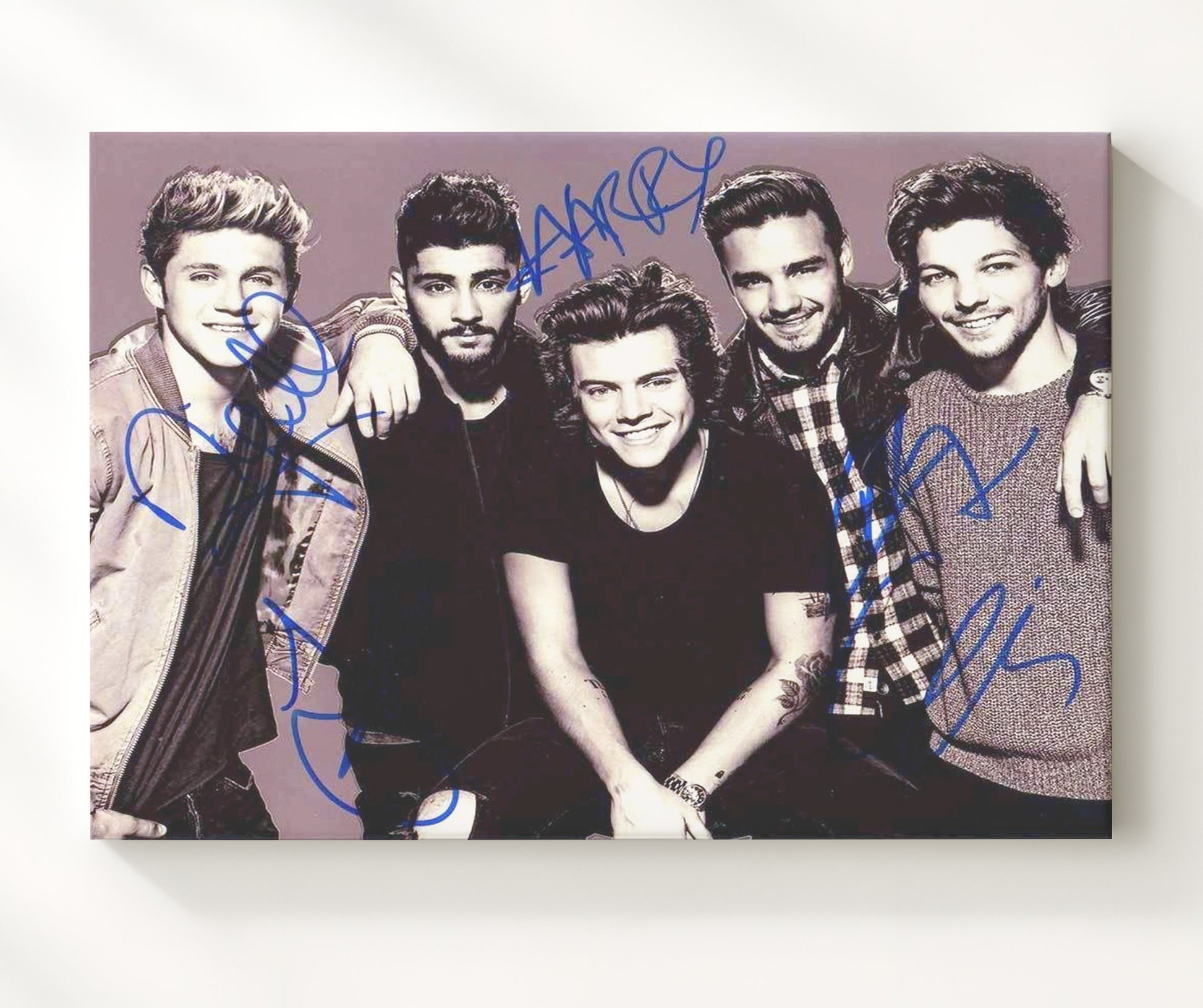 One Direction - Boy Band Group Portrait Era - Vintage Music Wall Art - 20x24 Canvas music decor
