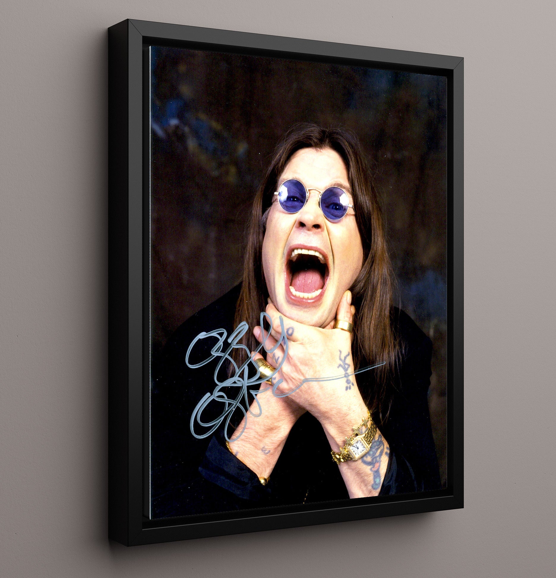 Ozzy Osbourne - Hand-Clutch Scream Music Wall Art 16x20 Framed Canvas wall art print – Music decor