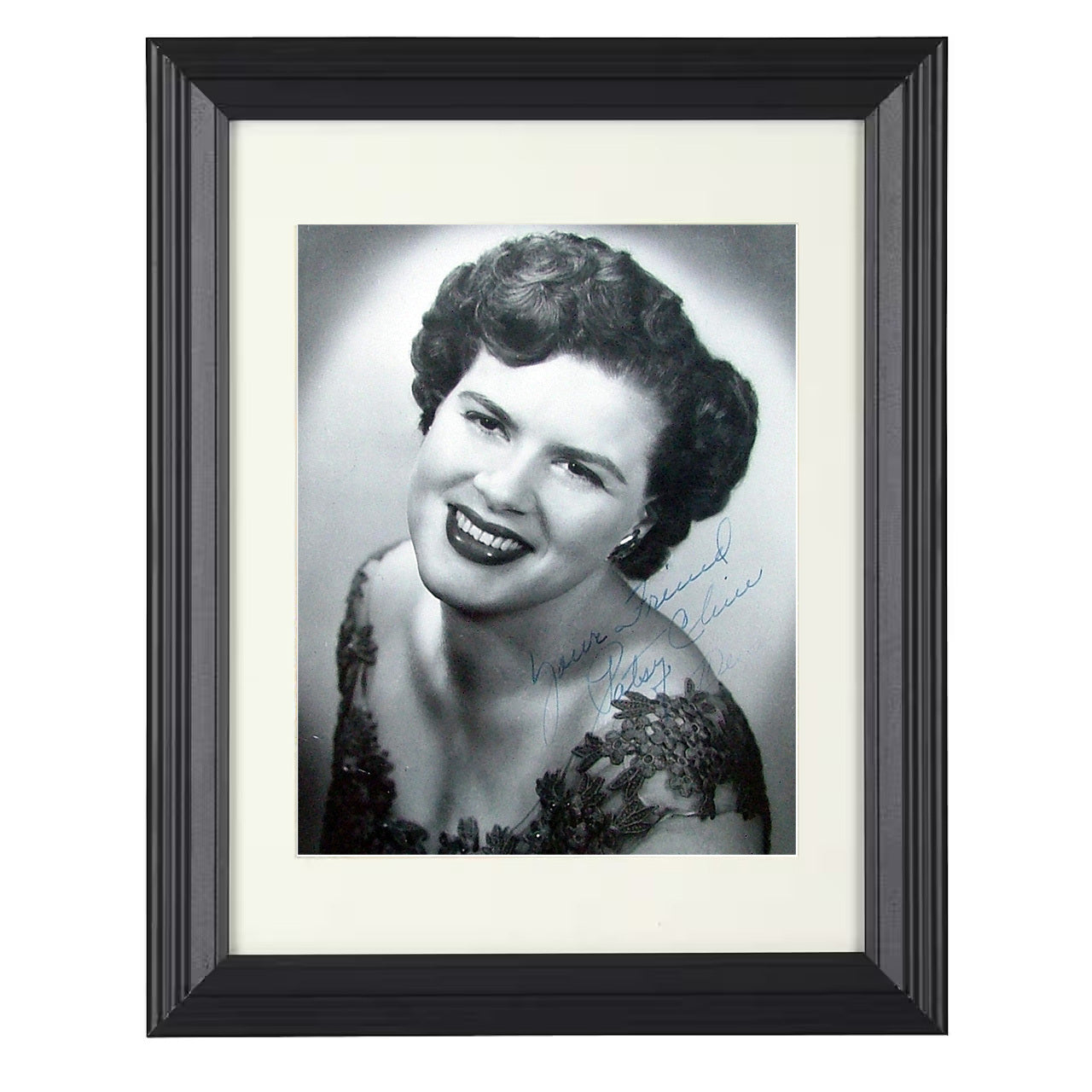 Patsy Cline – Classic Glamour Headshot – 8x10 black beveled framed music wall art