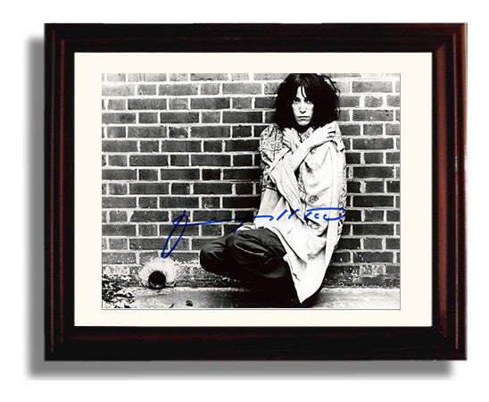 Patti Smith - Moody Black and White Brick Wall Portrait - Vintage Music Wall Art - 8x10 Beveled Frame music decor