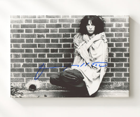 Patti Smith - Moody Black-and-White Brick Wall Photo 16x20 Gallery Frame vintage music wall art