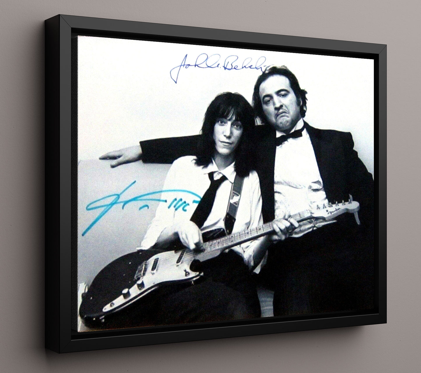 Patti Smith and John Belushi - Backstage Mischief - Vintage Music Wall Art - 16x20 Framed Canvas music decor
