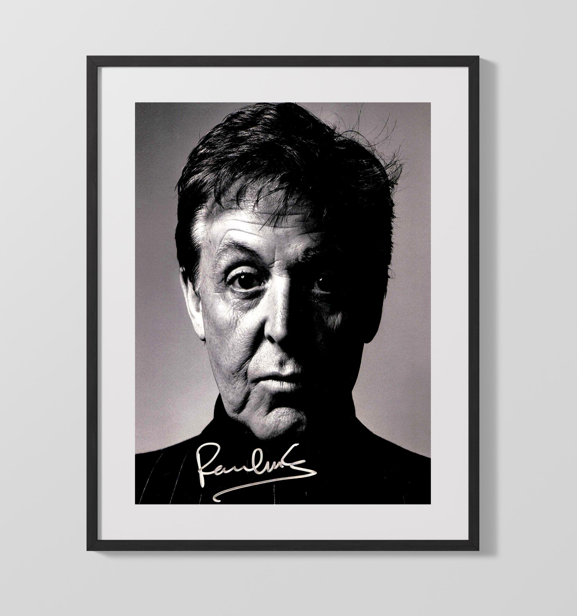 Paul McCartney - Dramatic Black and White Headshot Music Wall Art 16x20 Gallery Frame wall art print – Music decor