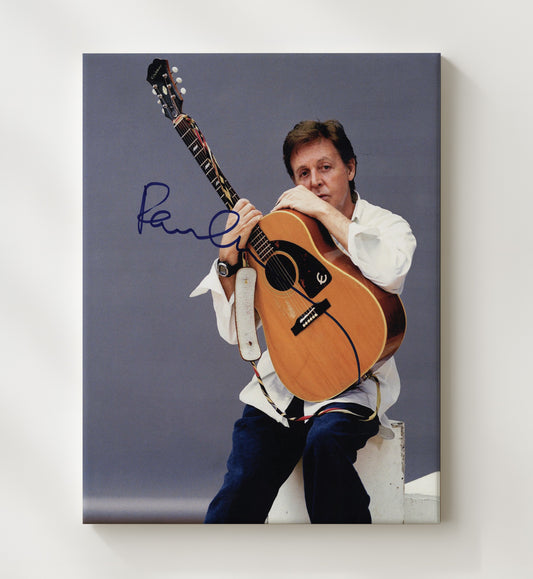 Paul McCartney - Seated With Acoustic Guitar Studio Photo 16x20 Gallery Frame vintage music wall art