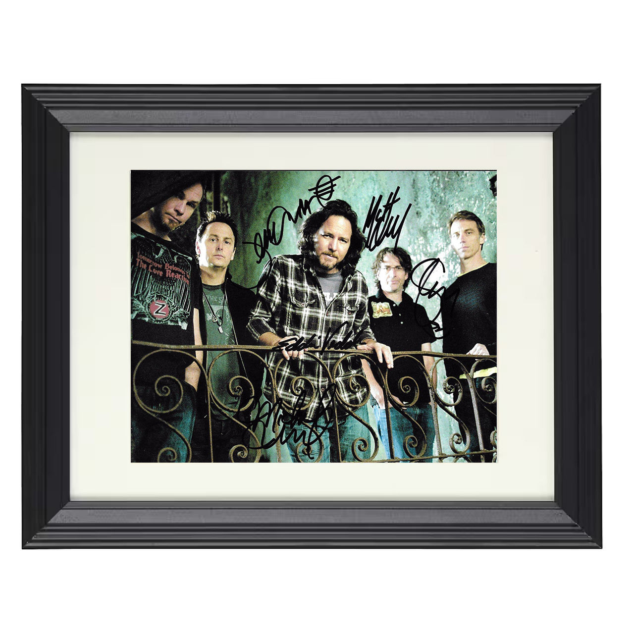Pearl Jam – Eddie Vedder and Band Balcony Image – 8x10 black beveled framed music wall art