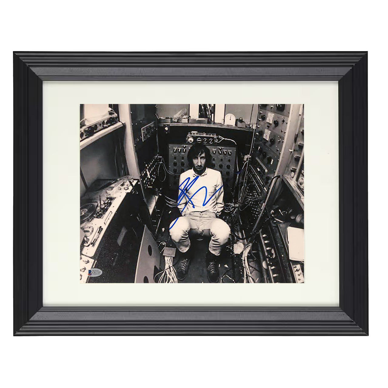 Pete Townshend – Promotional Equipment Seated Image – 8x10 black beveled framed music wall art
