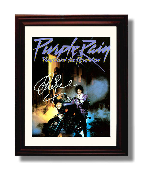 Prince - Purple Rain Motorcycle Artwork Music Wall Art 8x10 Beveled Frame wall art print – Music decor