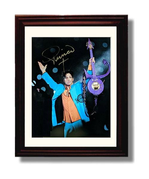 Prince - Super Bowl Halftime Guitar Performance Music Wall Art 8x10 Beveled Frame wall art print – Music decor